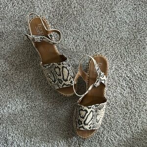 Franco sarto snakeskin platform wedges, size 11 women’s